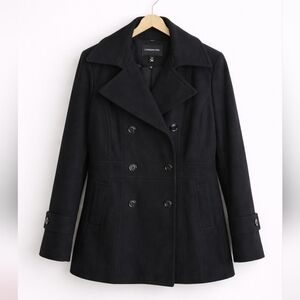 London Fog Women's Black Peacoat, Size Medium